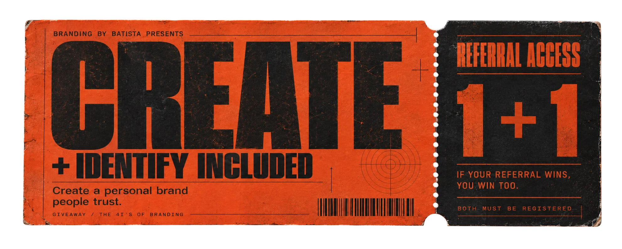 The ticket for Create. The Personal Branding Course by Batista
